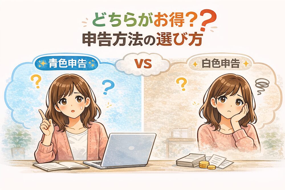 青色申告と白色申告のどちらを選ぶか?のイメージ