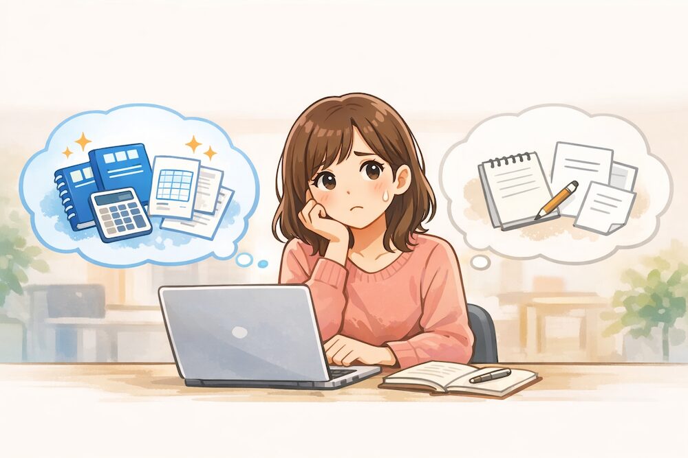 青色申告と白色申告の違いをイメージしたイラスト