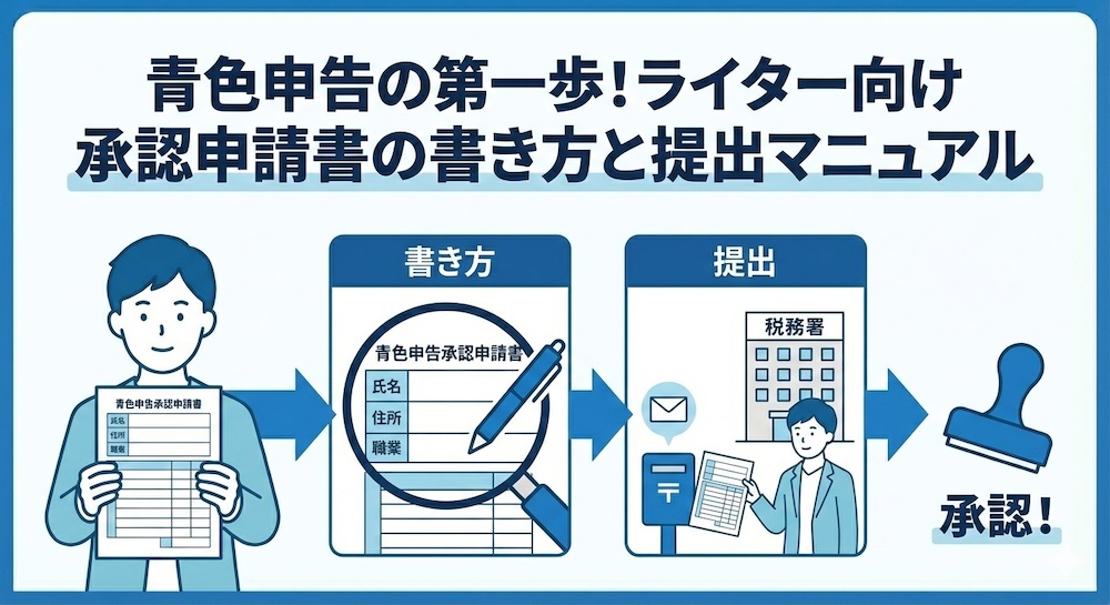 青色申告の第一歩!ライター向け承認申請書の書き方と提出マニュアル
